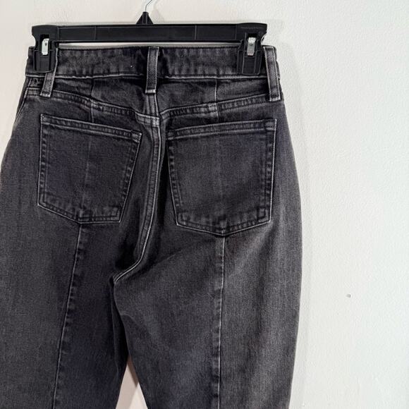 Abercrombie & Fitch The Mom High Rise Slim Leg Black Front Seam 00 Curve Love - Picture 8 of 9